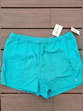 Polo by Ralph Lauren Vintage Retro Teal Athletic Shorts Drawstring 3.5 InSeam